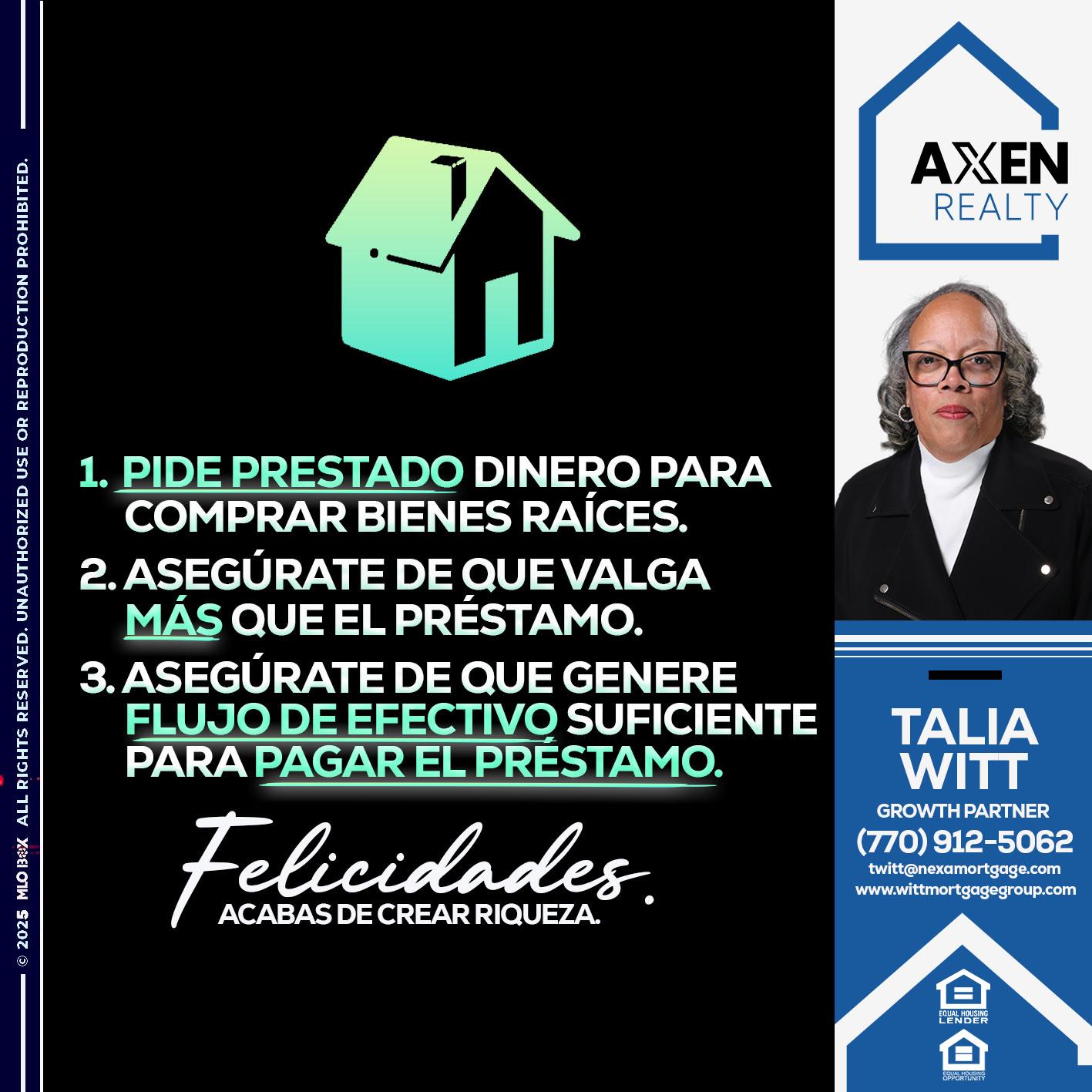 BORROW MONEY - Talia Witt -Sr Loan Consultant