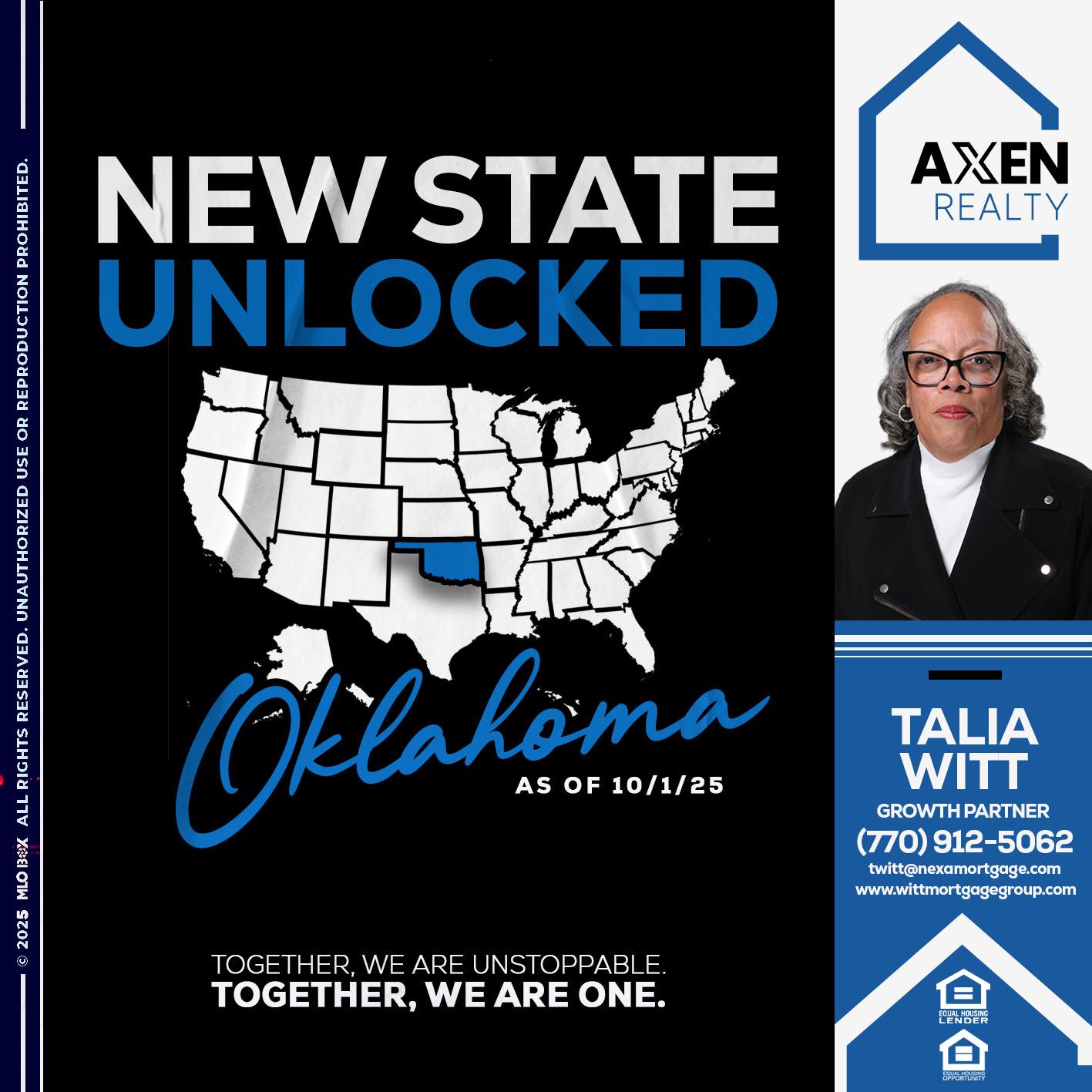 OKLAHOMA UNLOCKED - Talia Witt -Sr Loan Consultant
