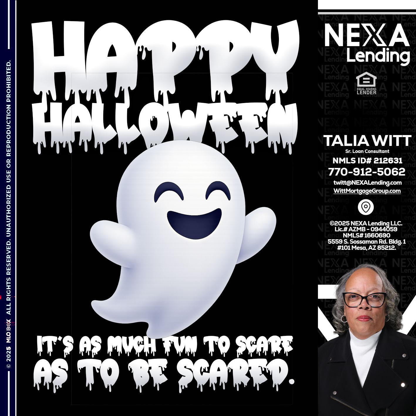 HAPPY HALLOWEEN - Talia Witt -Sr Loan Consultant