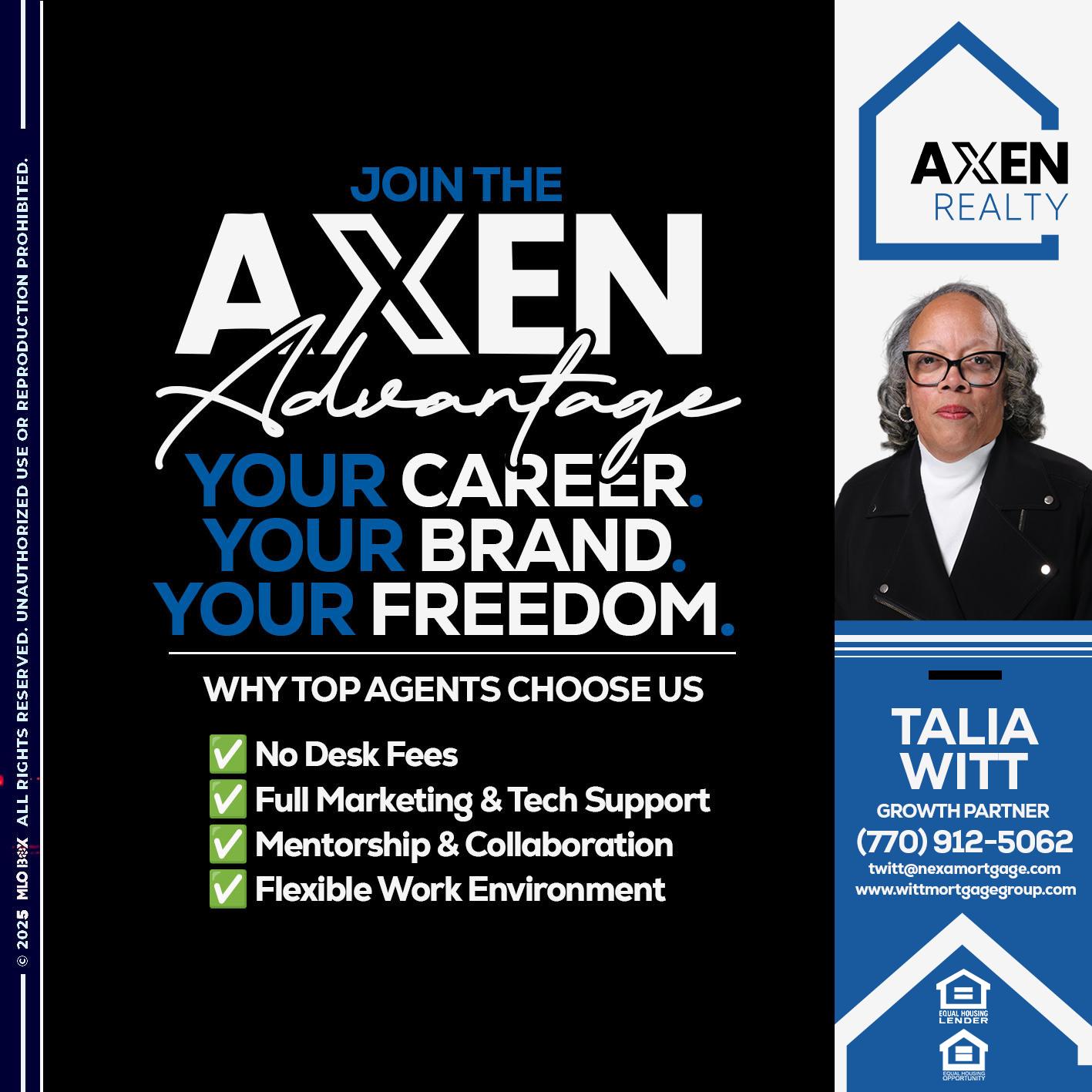 JOIN THE AXEN - Talia Witt -Sr Loan Consultant