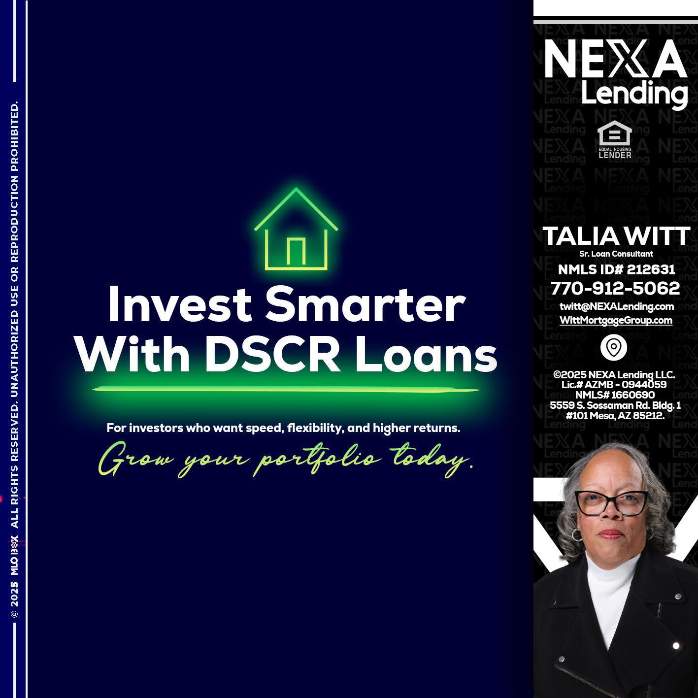DSCR - Talia Witt -Sr Loan Consultant