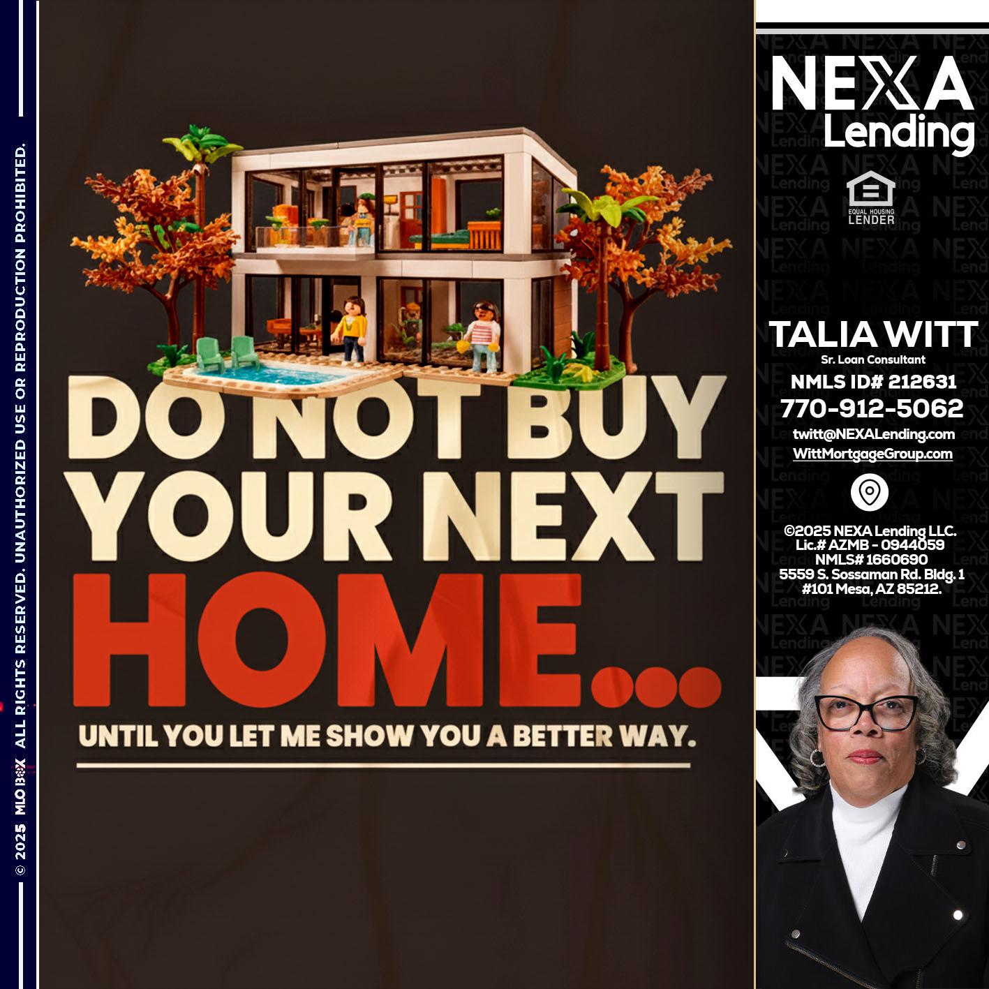 DO NOT BUY - Talia Witt -Sr Loan Consultant