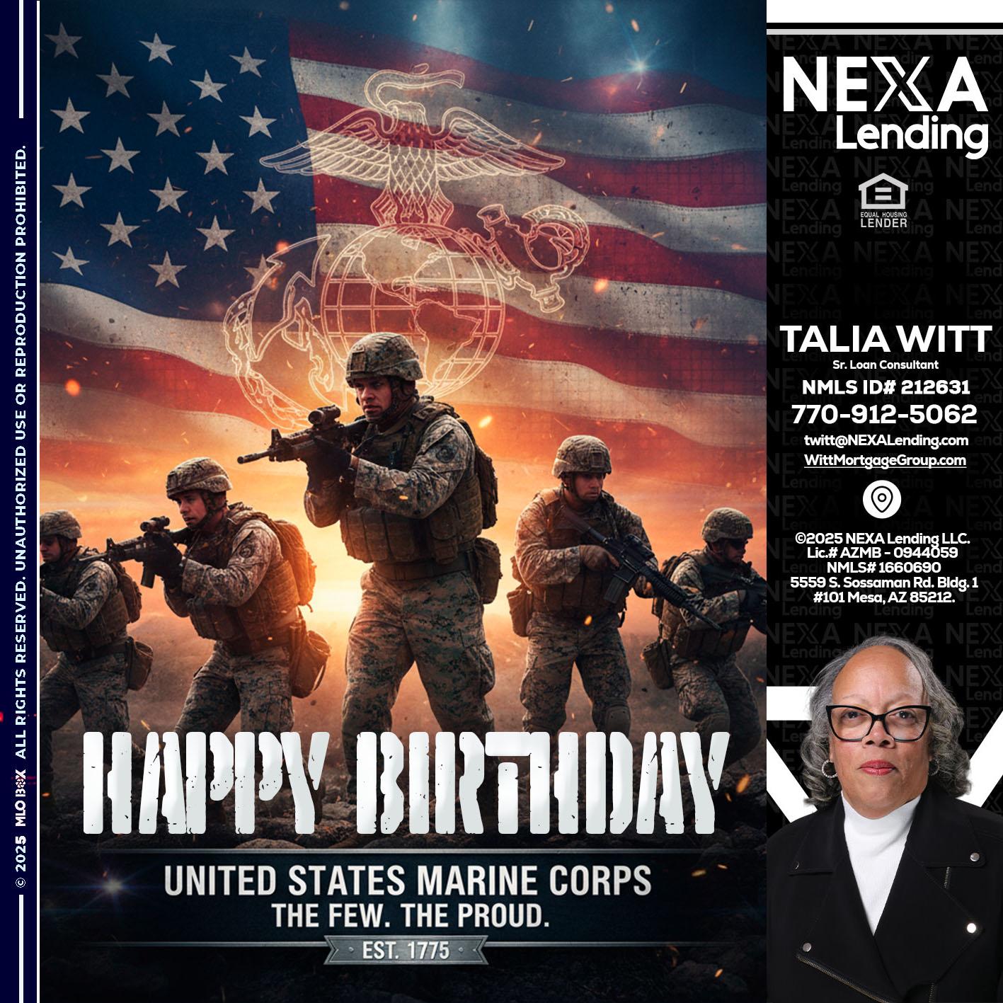 happy birthday - Talia Witt -Sr Loan Consultant