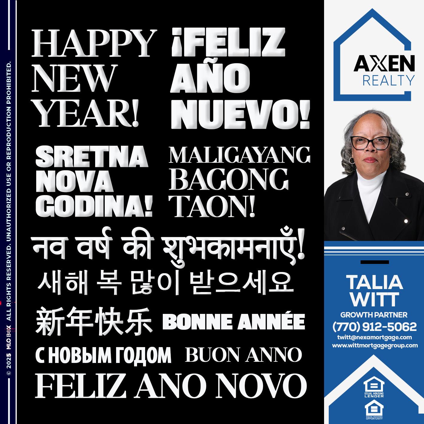 HAPPY NEW YEAR - Talia Witt -Sr Loan Consultant