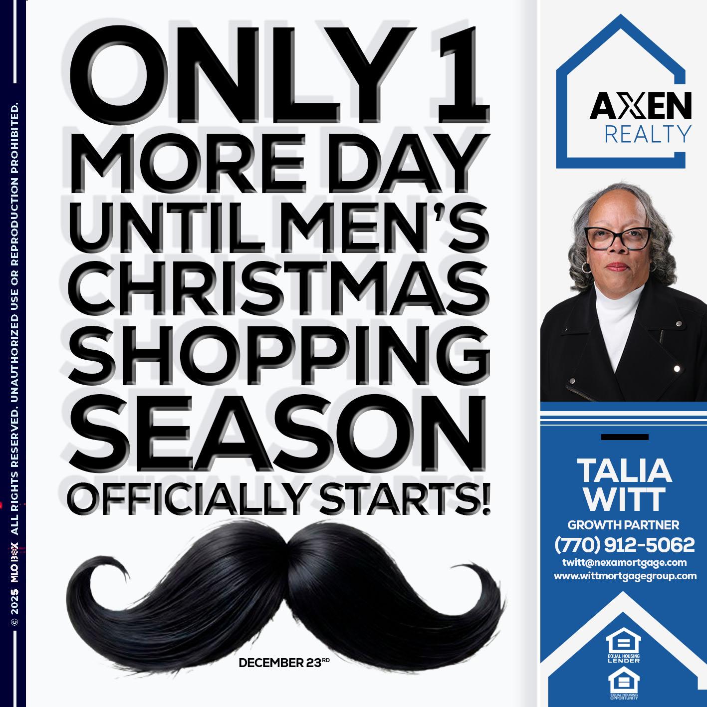 only 1 more day - Talia Witt -Sr Loan Consultant