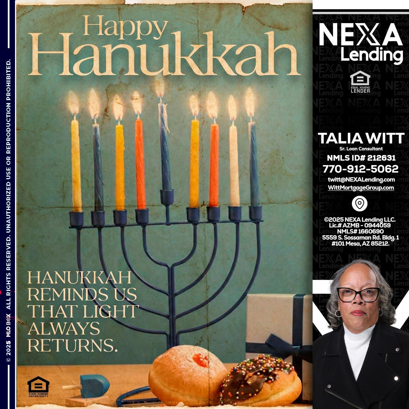 HAPPY HANUKKAH - Talia Witt -Sr Loan Consultant
