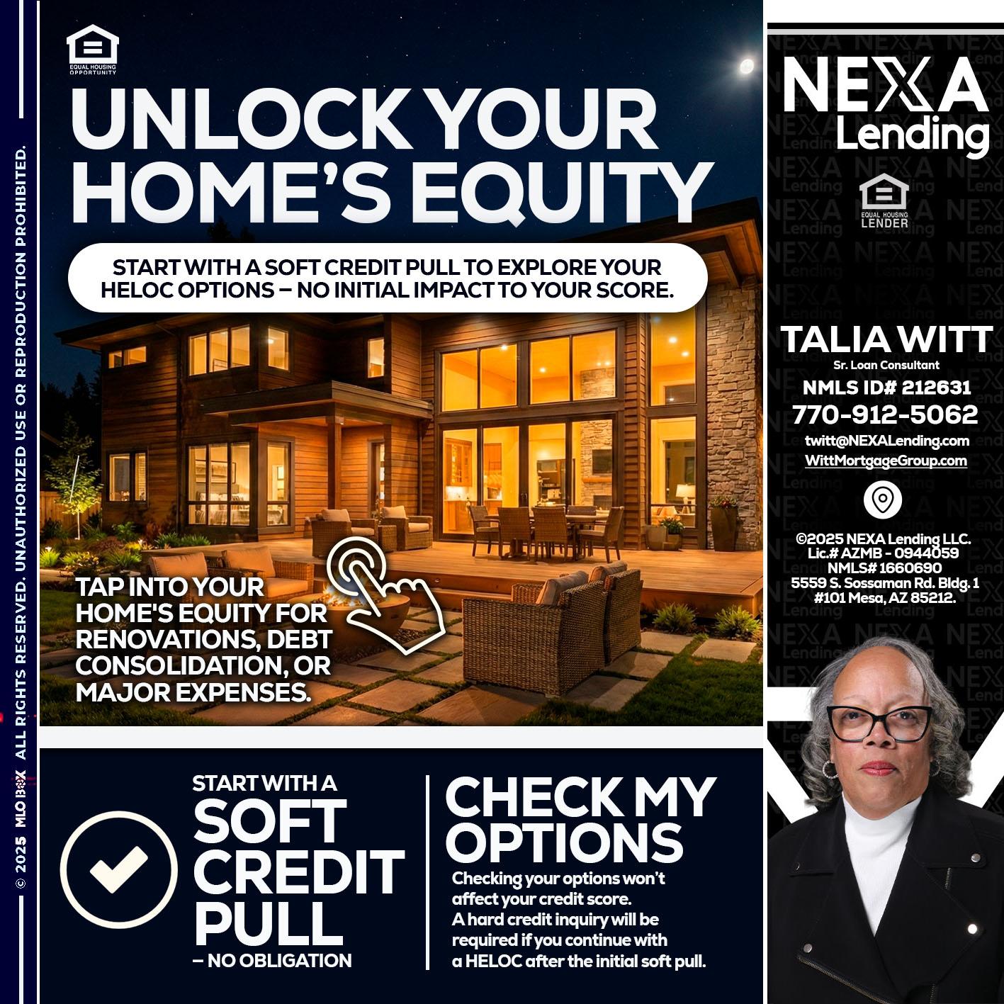 UNLOCK YOUR HOMES - Talia Witt -Sr Loan Consultant