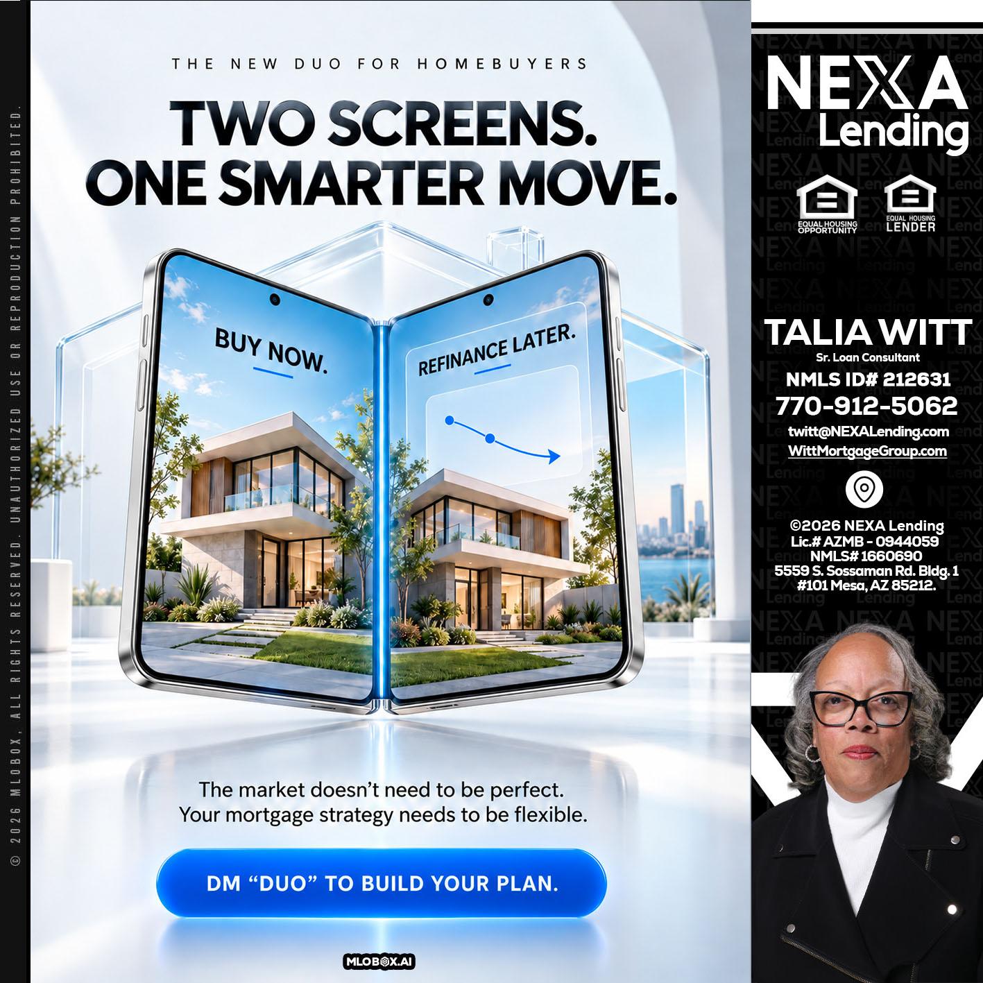 TWO SCREENS - Talia Witt -Sr Loan Consultant
